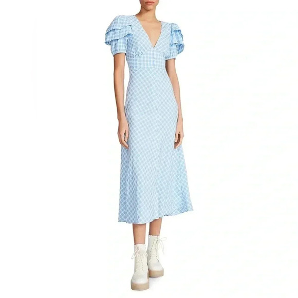 Betsey Johnson Gingham Print Midi  Dress - Picture 5 of 9